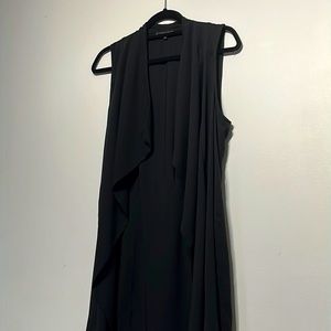 Long Sleeveless Black Blazer